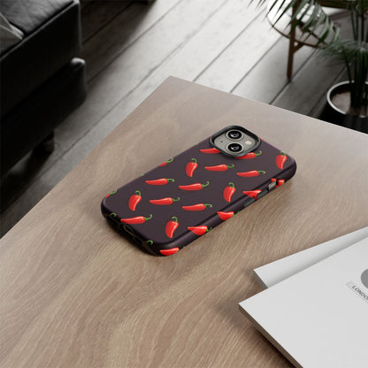 Spicy Chili Pepper Phone Case – Black Cute Hot Pepper Tough Cover for Iphone, Samsung Galaxy and Pixel