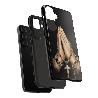 Praying Hands Cross Phone Case – Christian Faith Scripture Cover