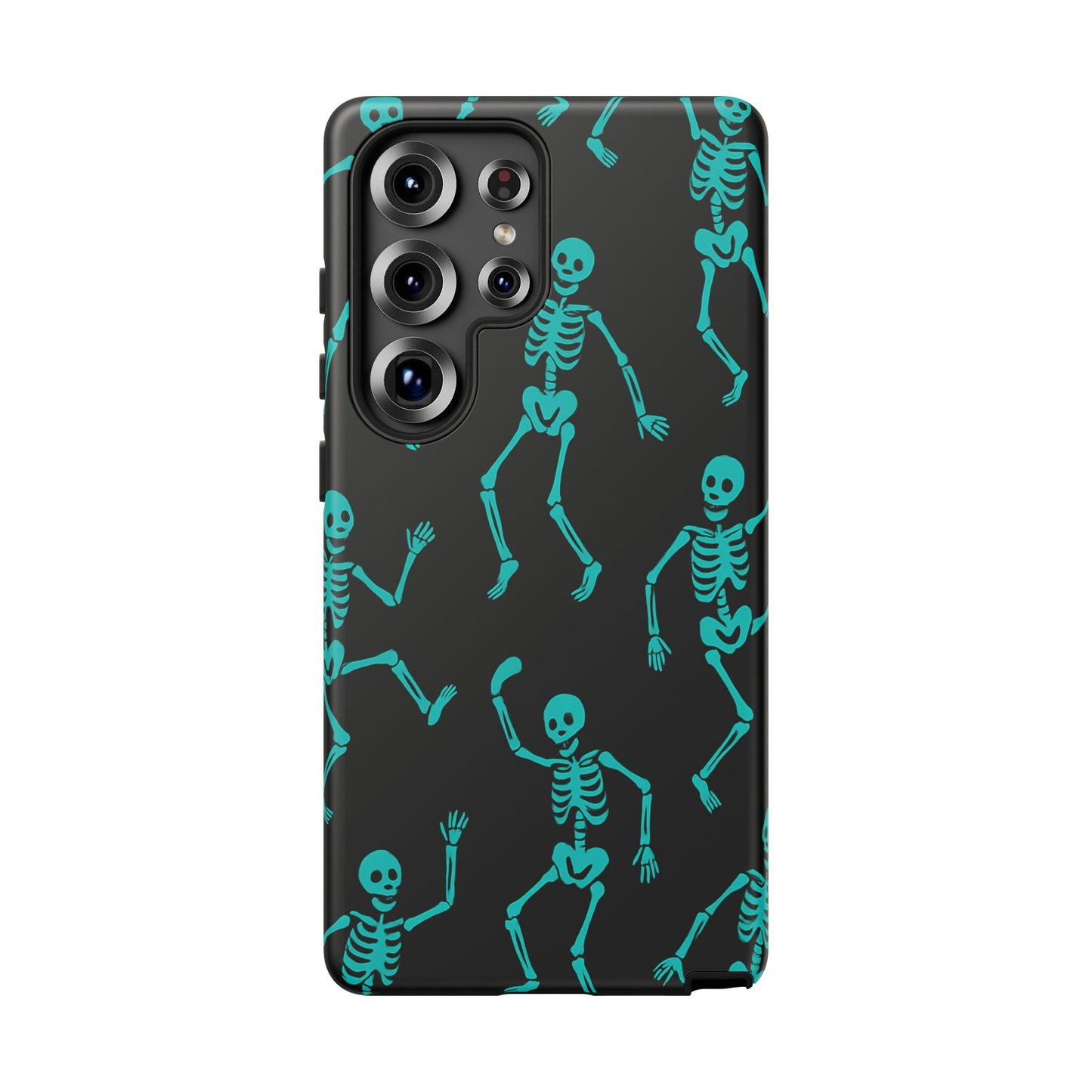 Dancing Teal Skeletons Phone Case | Tough Protective Case for Iphone, Samsung Galaxy and Pixel