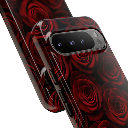 Dark Red Rose Phone Case – Gothic Floral Tough Case (iPhone, Samsung, Pixel)