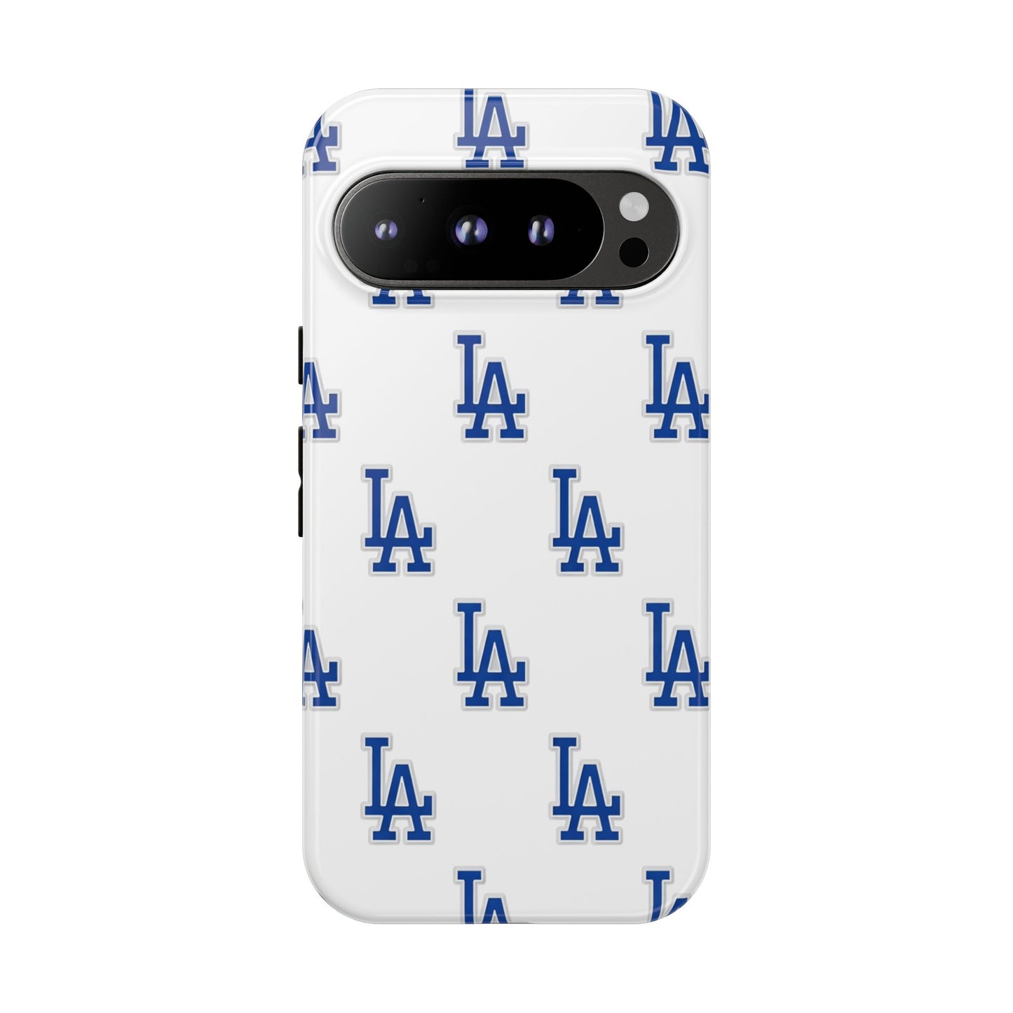 Blue LA Monogram Pattern Phone Case | Minimal Baseball Inspired Tough Cover