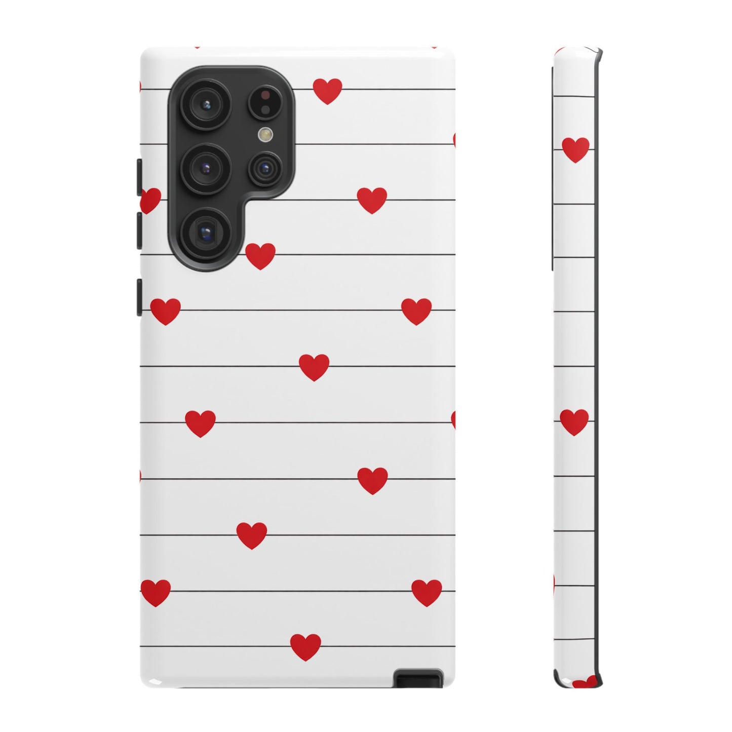 Red Heart Stripe iPhone Case | Tough Shockproof Love Aesthetic Cover