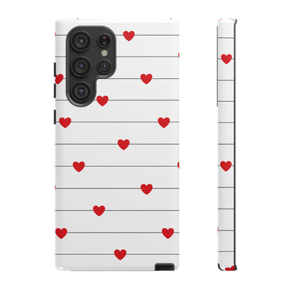 Red Heart Stripe iPhone Case | Tough Shockproof Love Aesthetic Cover