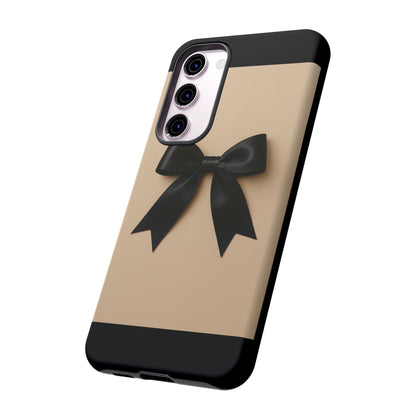 Black Bow Phone Case | Elegant Coquette Bow Design | Chic Neutral Tough Case for iPhone & Samsung