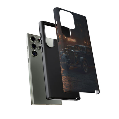 Vintage Classic Car Phone Case | Retro Noir Aesthetic | 1930s Street Scene Tough Case for iPhone & Samsung