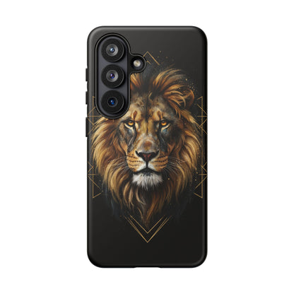 Majestic Lion Phone Case – Black Gold Luxury Lion Art Tough Protective Case