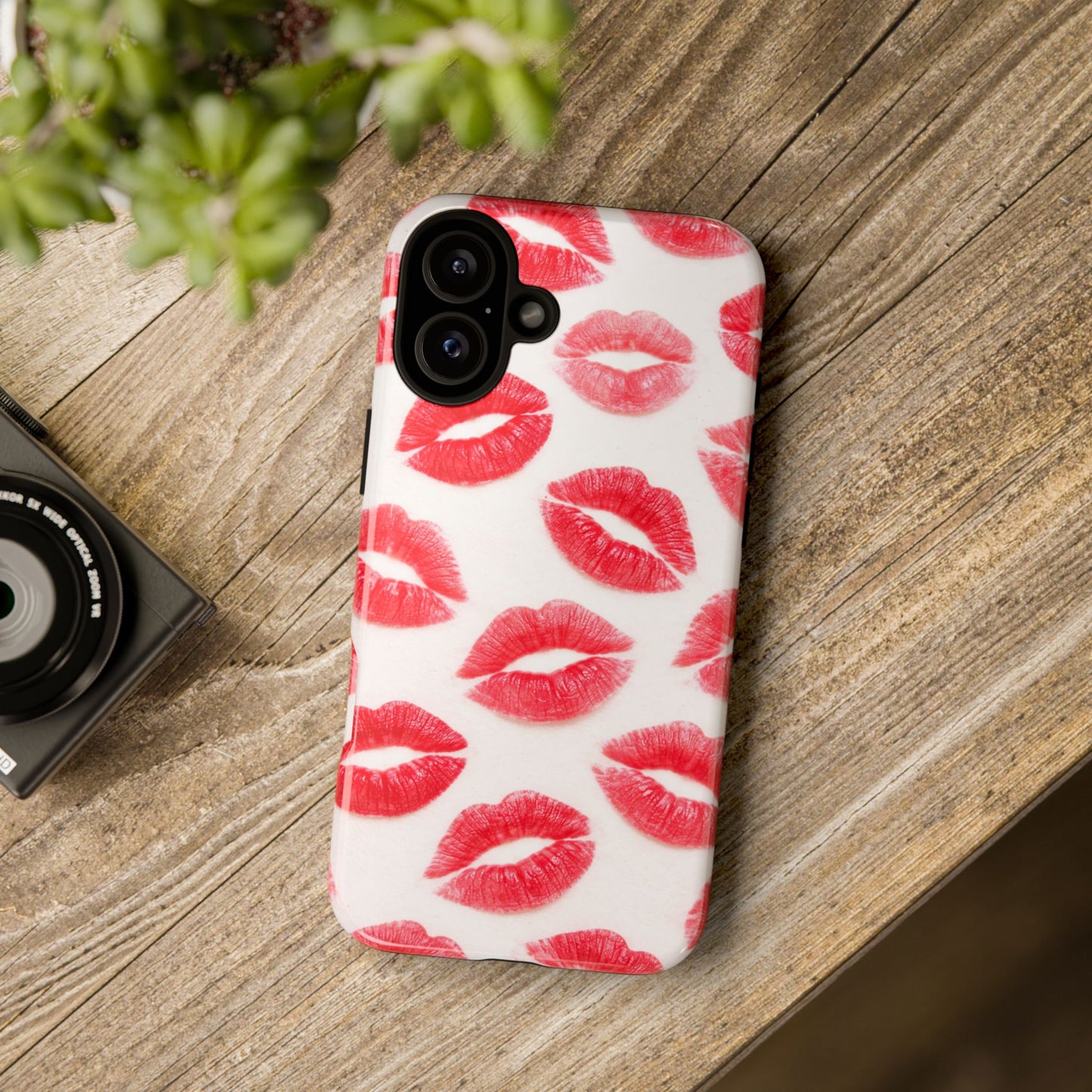 Red Lipstick Kiss Phone Case – Sexy Lip Print Pattern Tough Protective Cover