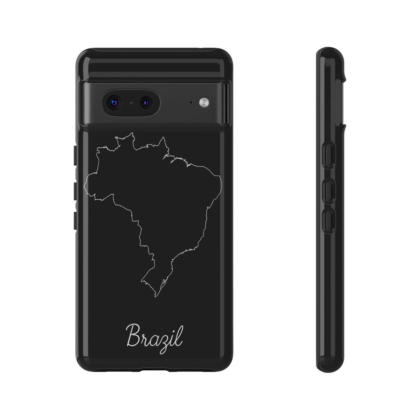 Brazil Outline Phone Case – Minimal Country Map Tough Case (iPhone, Samsung, Pixel)