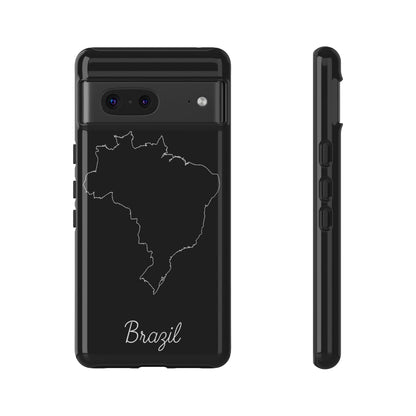Brazil Outline Phone Case – Minimal Country Map Tough Case (iPhone, Samsung, Pixel)