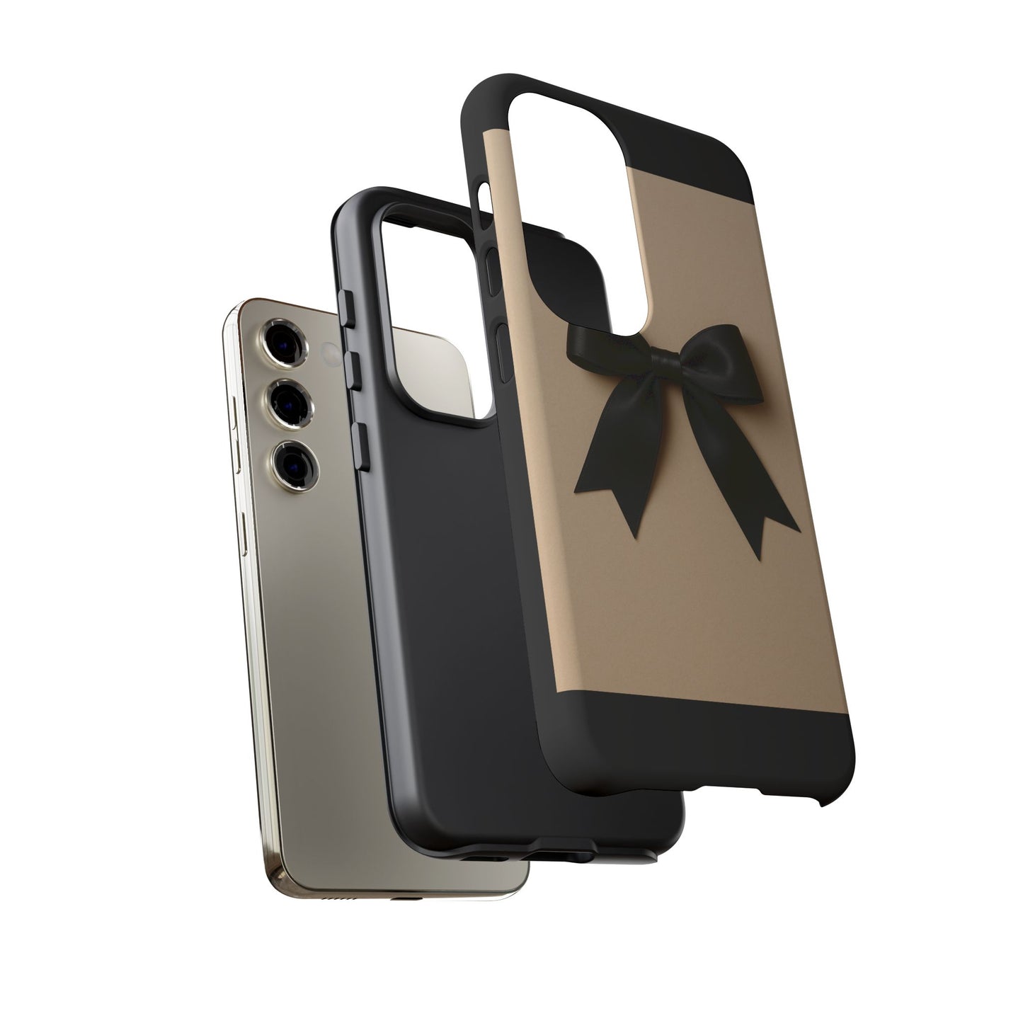 Black Bow Phone Case | Elegant Coquette Bow Design | Chic Neutral Tough Case for iPhone & Samsung