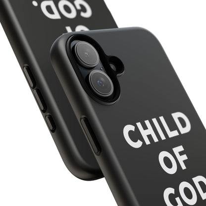 Child of God Phone Case Christian Black Aesthetic Cross Tough Cover