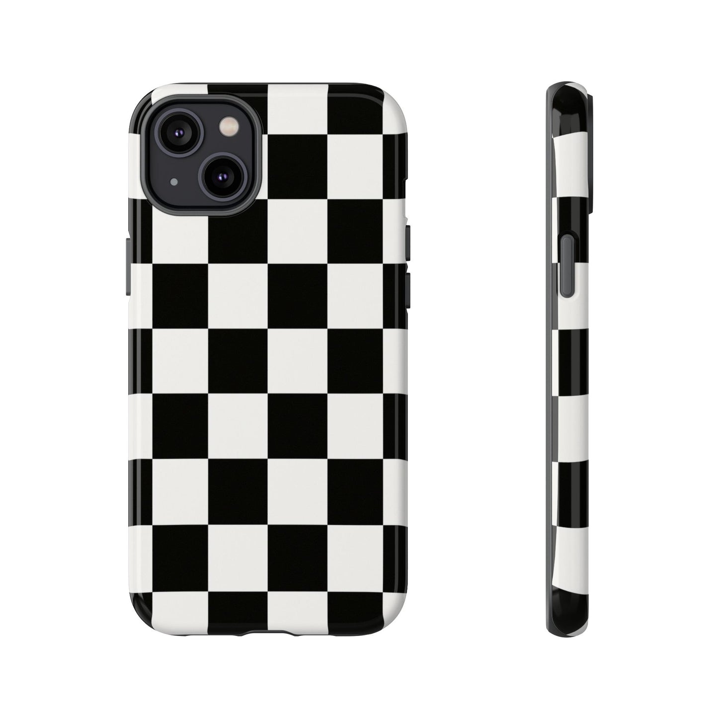 Black & White Checkerboard Phone Case – Classic Aesthetic Tough Protective Case for Iphone, Samsung Galaxy and Pixel