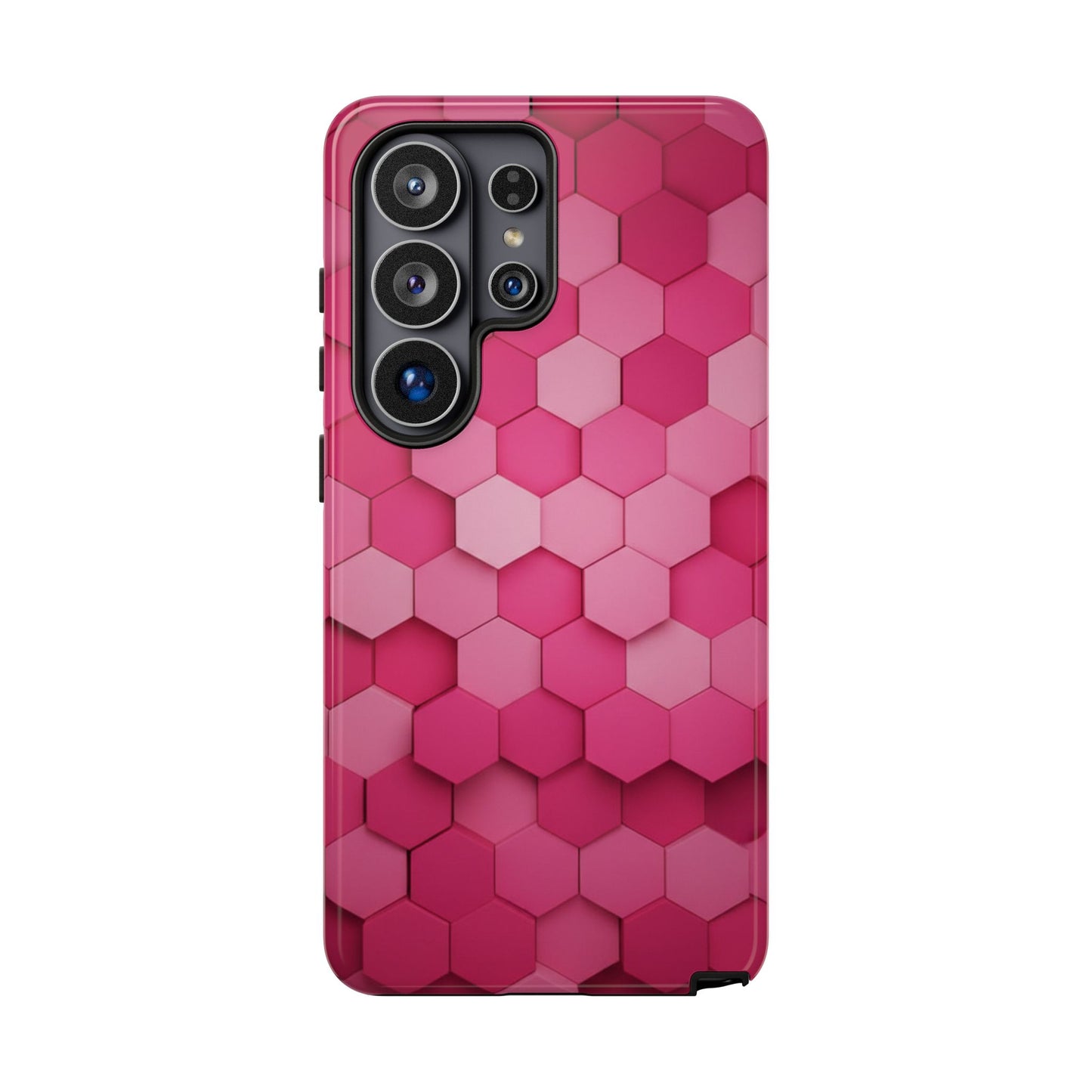 Hot Pink Hexagon Phone Case | Honeycomb Geometric Aesthetic | Cute Pink iPhone & Samsung Tough Protective Case
