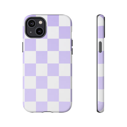 Lavender Checkerboard Phone Case | Pastel Aesthetic Checkered iPhone & Samsung Tough Case
