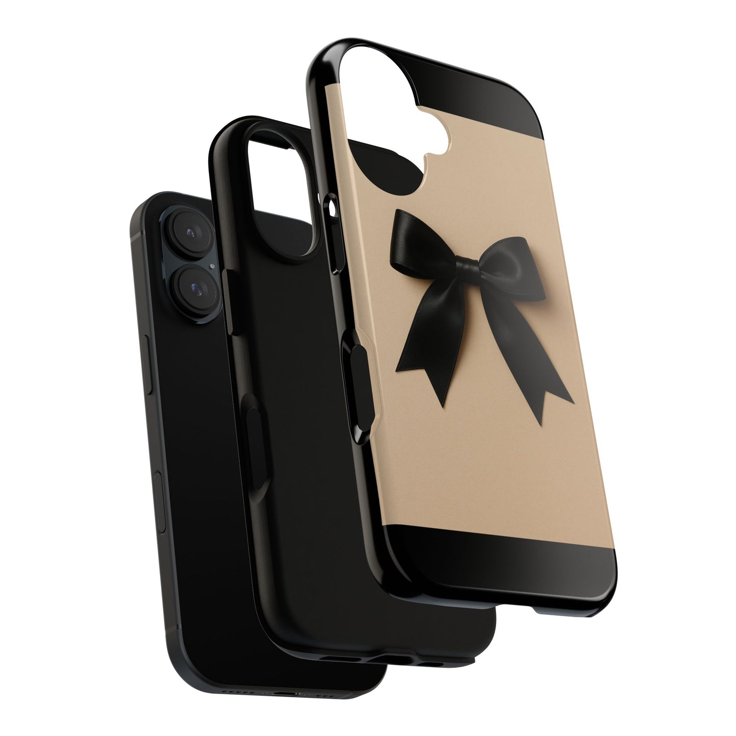 Black Bow Phone Case | Elegant Coquette Bow Design | Chic Neutral Tough Case for iPhone & Samsung