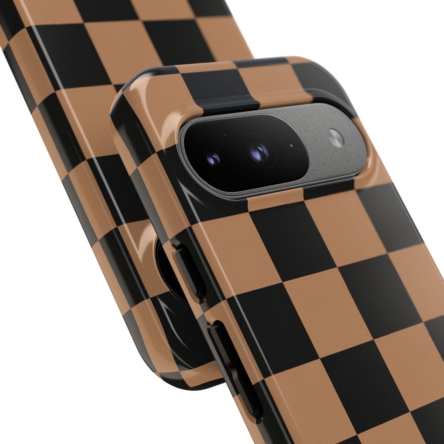 Brown Checkerboard Phone Case | Aesthetic Tough Protective Case