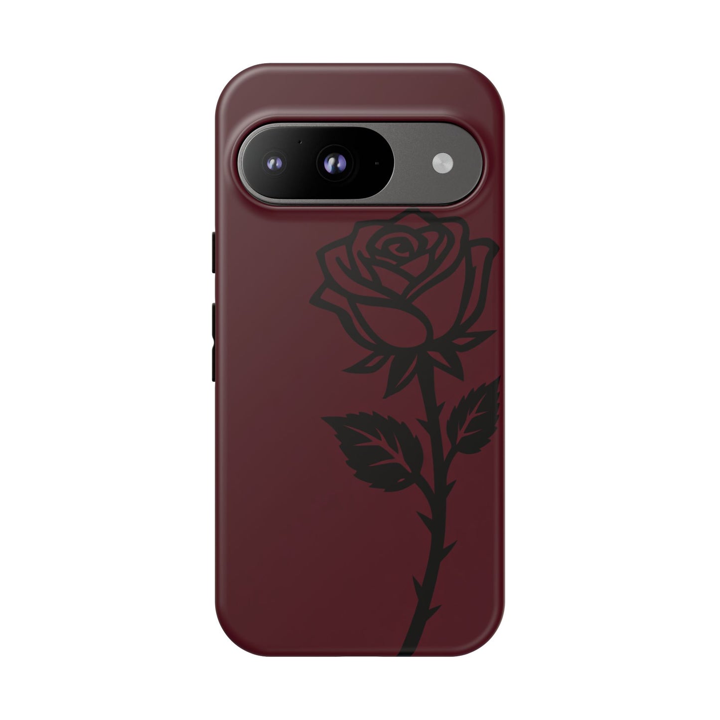 Black Rose Burgundy iPhone Case | Dark Aesthetic Shockproof Protective Cover