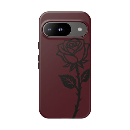 Black Rose Burgundy iPhone Case | Dark Aesthetic Shockproof Protective Cover