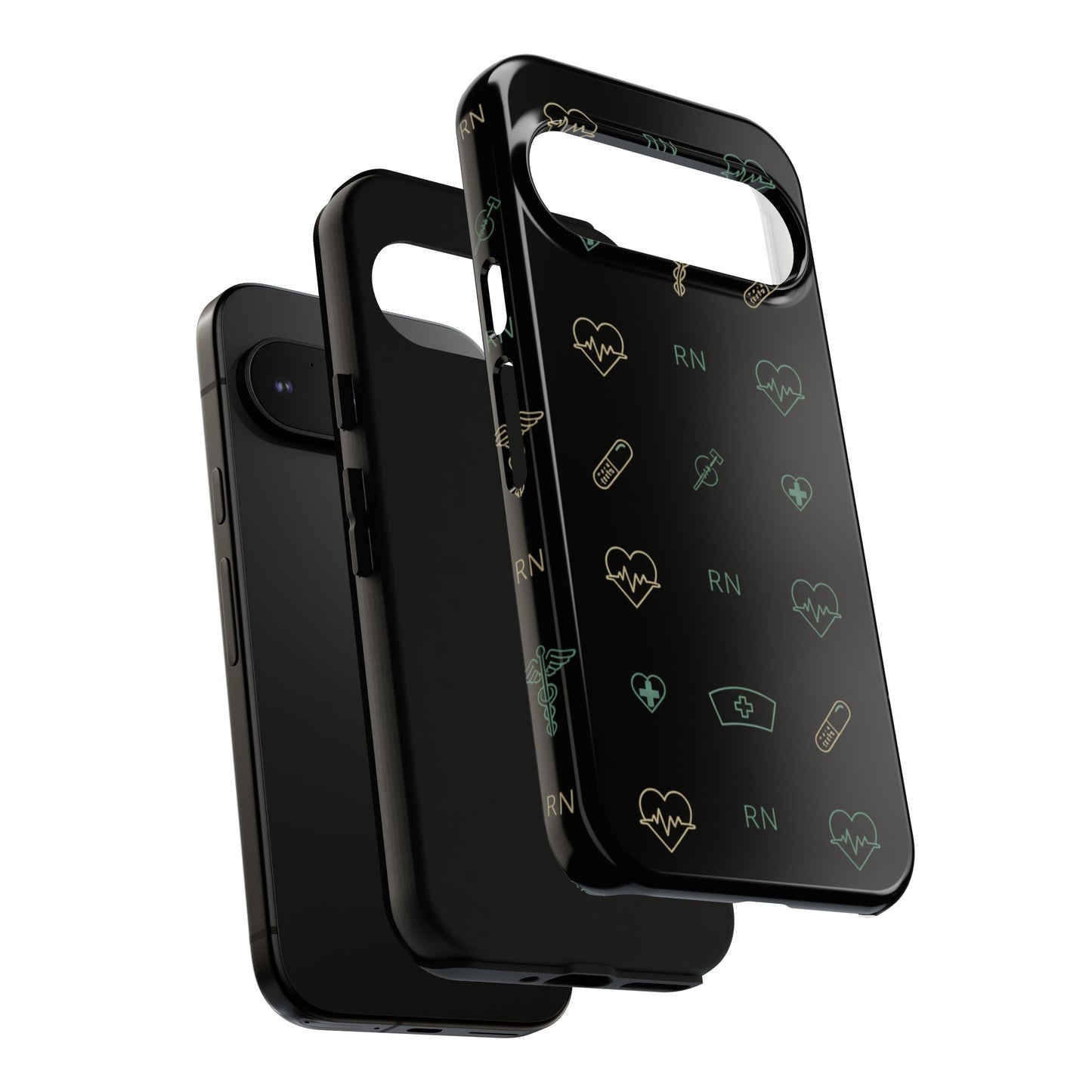RN Nurse Phone Case – Minimal Medical Icon Pattern Healthcare Worker Tough Case