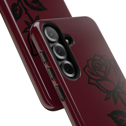 Black Rose Burgundy iPhone Case | Dark Aesthetic Shockproof Protective Cover