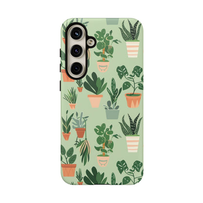 Plant Lover Phone Case | Cute Potted Plants Pattern | Botanical Aesthetic Tough Case
