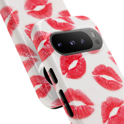 Red Lipstick Kiss Phone Case – Sexy Lip Print Pattern Tough Protective Cover