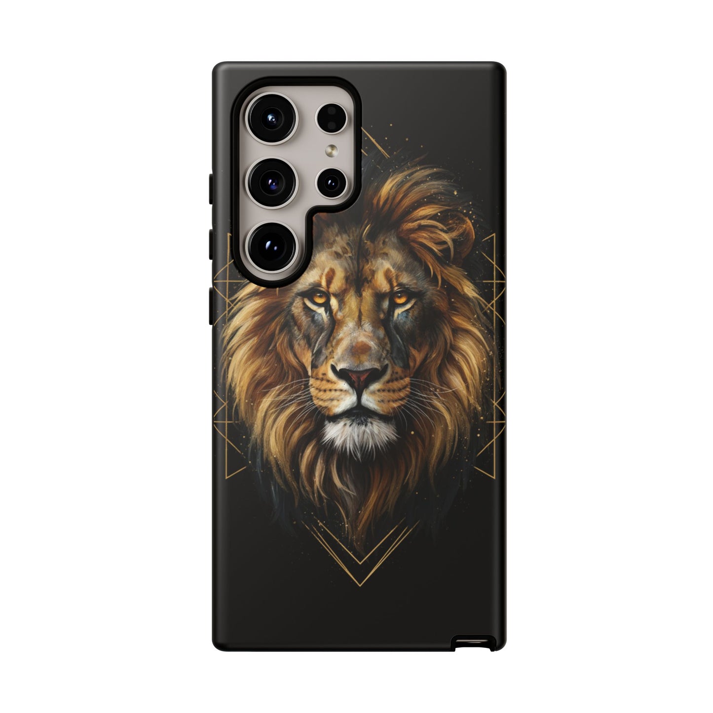 Majestic Lion Phone Case – Black Gold Luxury Lion Art Tough Protective Case