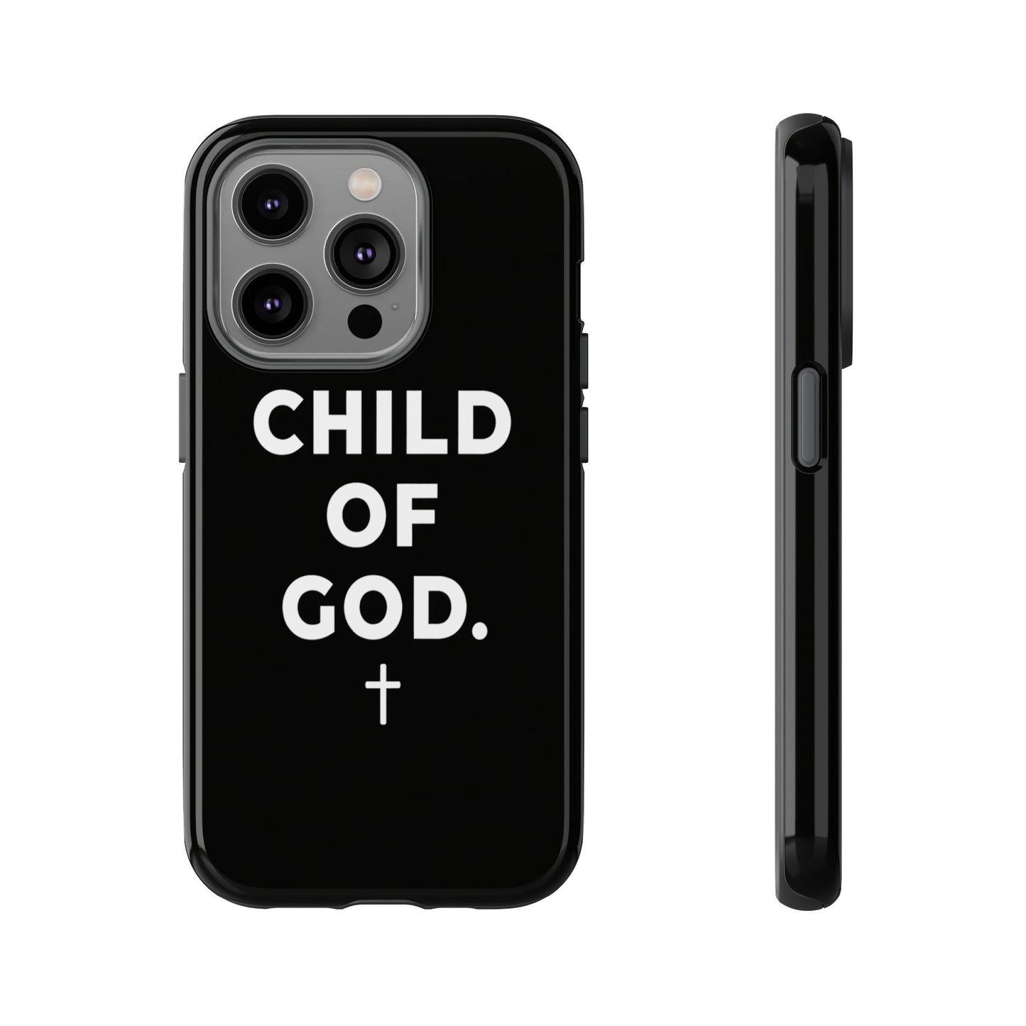 Child of God Phone Case Christian Black Aesthetic Cross Tough Cover