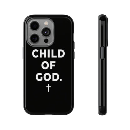 Child of God Phone Case Christian Black Aesthetic Cross Tough Cover