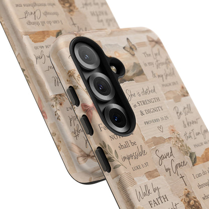 Christian Bible Verse Phone Case | Faith Scripture Aesthetic Floral Christian Case