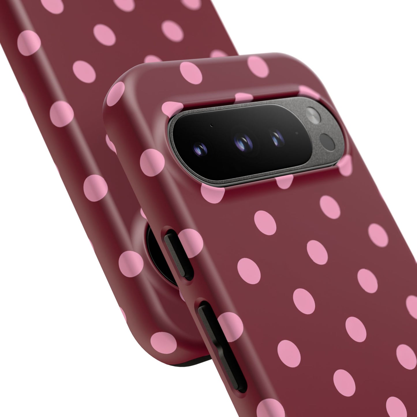 Pink Polka Dot Phone Case – Cute Aesthetic Tough Protective Phone Cover for Iphone, Samsung Galaxy and Pixel