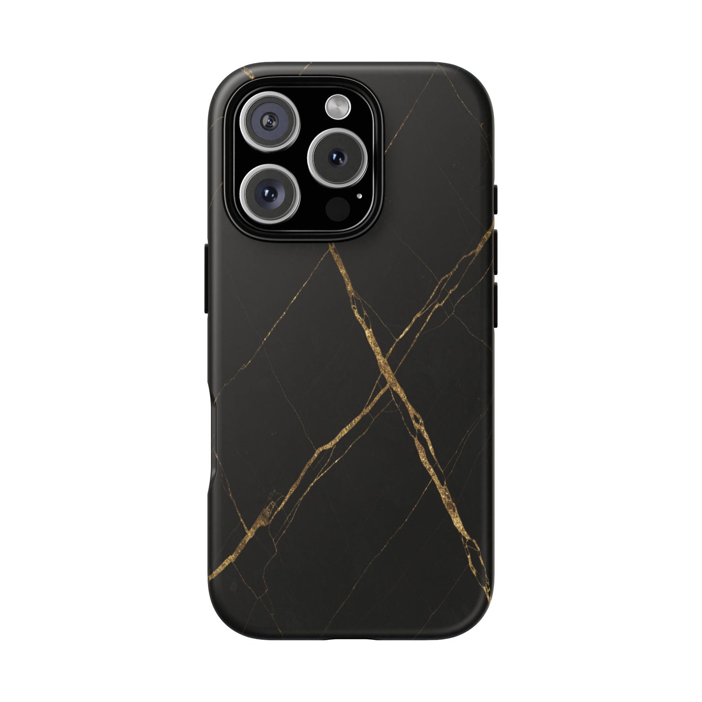 Black Marble Phone Case with Gold Veins – Luxury Minimal Aesthetic Tough Case