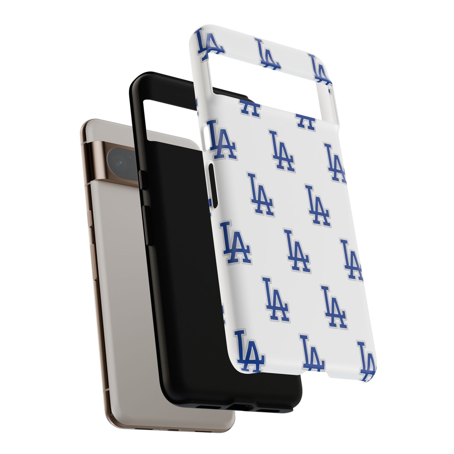 Blue LA Monogram Pattern Phone Case | Minimal Baseball Inspired Tough Cover