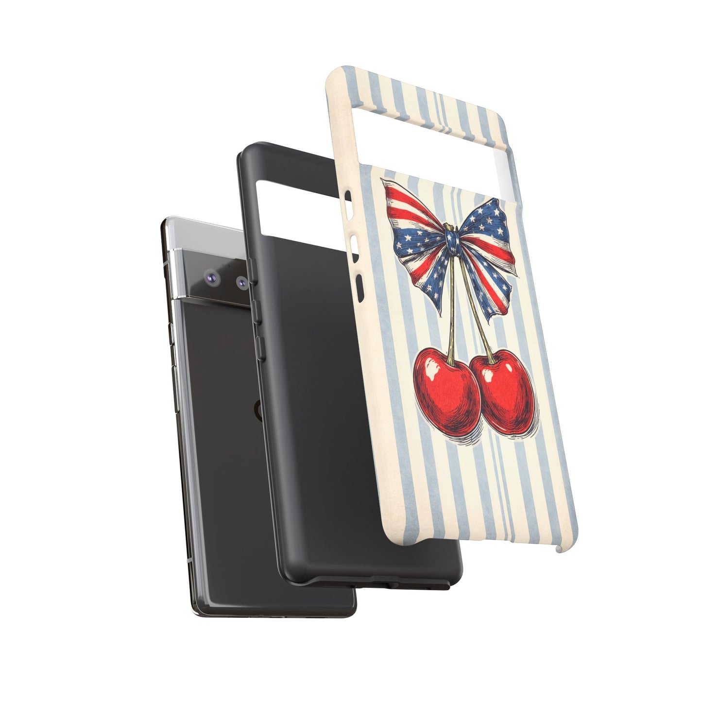 Patriotic Cherry Phone Case Americana Coquette Aesthetic iPhone Samsung