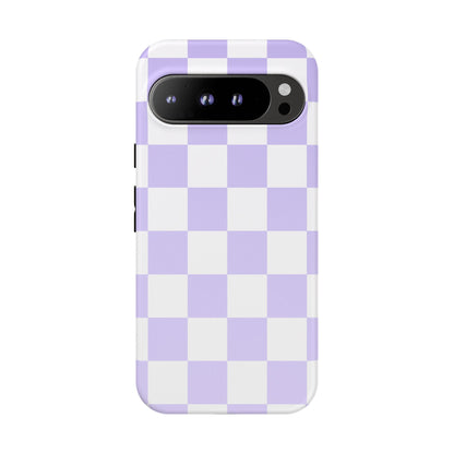 Lavender Checkerboard Phone Case | Pastel Aesthetic Tough Case