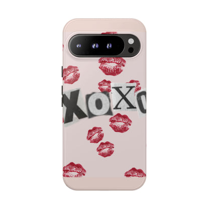 XOXO Kiss Print Phone Case | Coquette Valentine Aesthetic | Cute Pink Lipstick Kiss Tough Case for iPhone & Samsung