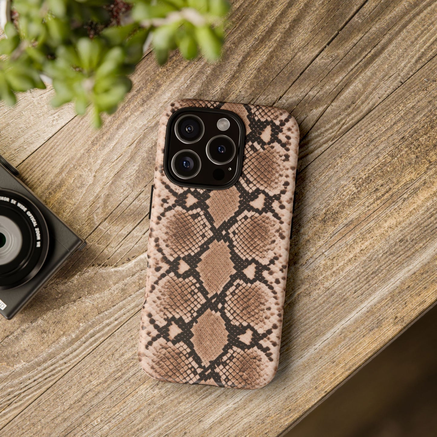 Snake Print Phone Case – Brown Python Pattern Slim Protective Cover for Iphone, Samsung Galaxy and Pixel