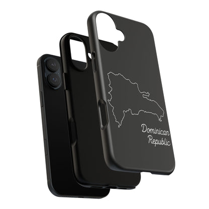 Dominican Republic Outline Phone Case – Minimal Country Map Tough Case (iPhone, Samsung, Pixel)