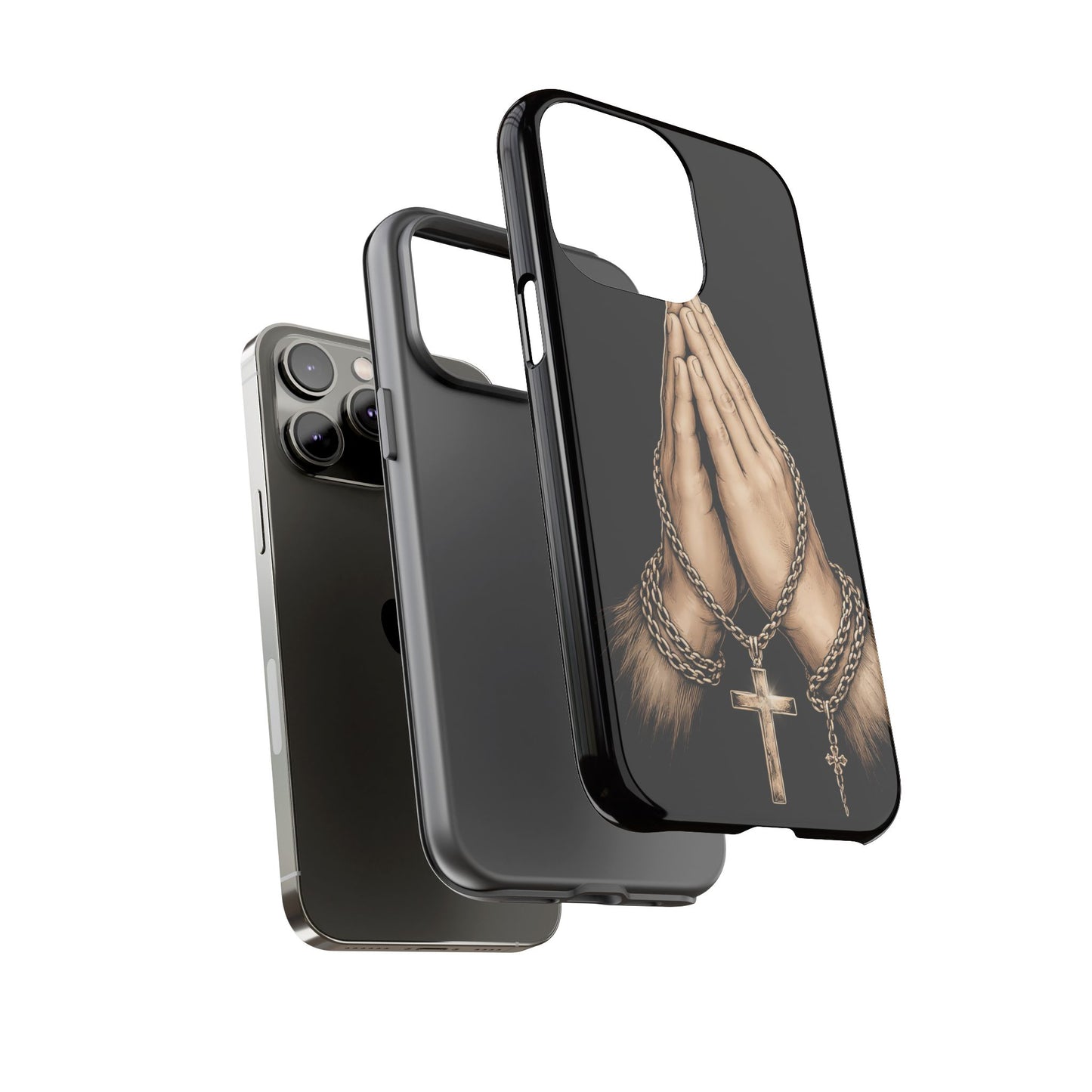 Praying Hands Cross Phone Case – Christian Faith Scripture Cover