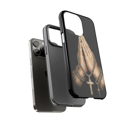 Praying Hands Cross Phone Case – Christian Faith Scripture Cover