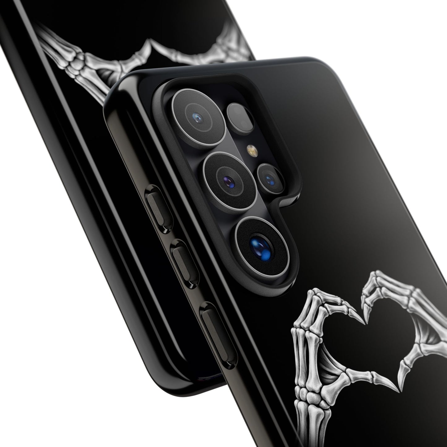 Skeleton Hands Heart Phone Case | Gothic Black Protective Cover
