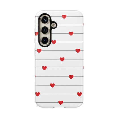 Red Heart Stripe iPhone Case | Tough Shockproof Love Aesthetic Cover