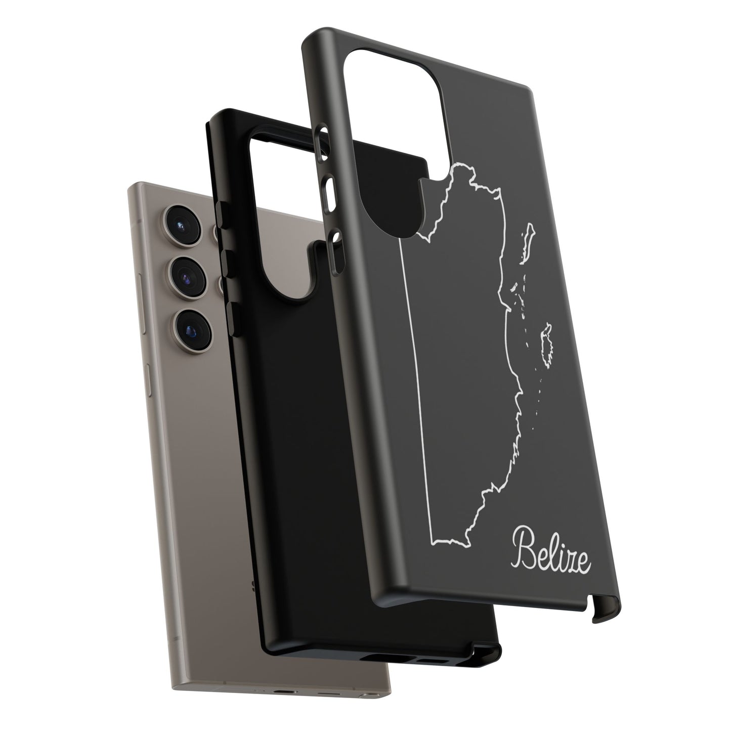 Belize Outline Phone Case – Minimal Country Map Tough Case (iPhone, Samsung, Pixel)