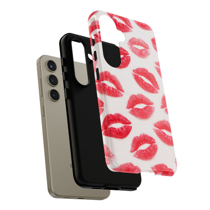 Red Lipstick Kiss Phone Case – Sexy Lip Print Pattern Tough Protective Cover