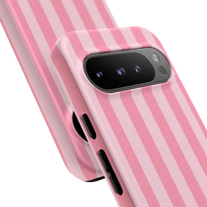 Pink Stripe Phone Case – Pastel Coquette Aesthetic Tough Protective Case