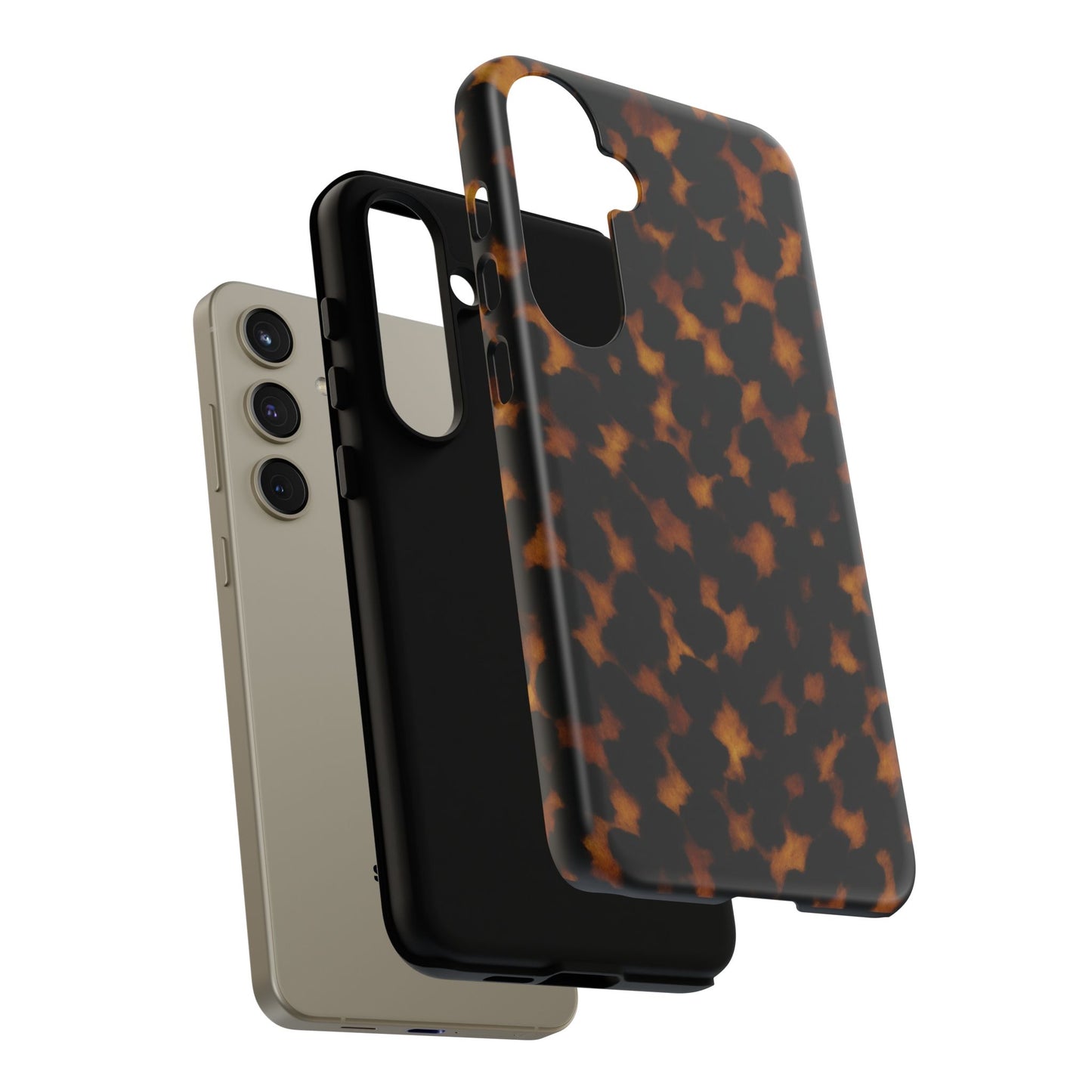 Tortoiseshell Pattern Tough Phone Case | Classic Leopard-Style Protective Cover
