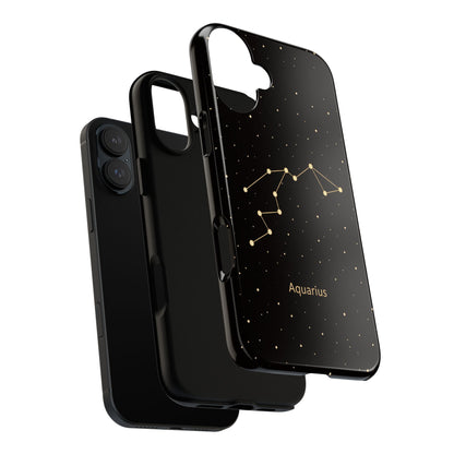 Aquarius Zodiac Constellation Phone Case – Luxe Gold Celestial Cover