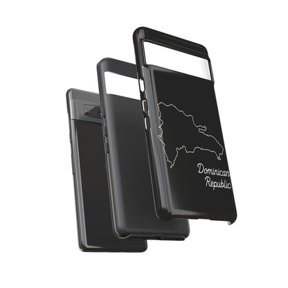 Dominican Republic Outline Phone Case – Minimal Country Map Tough Case (iPhone, Samsung, Pixel)