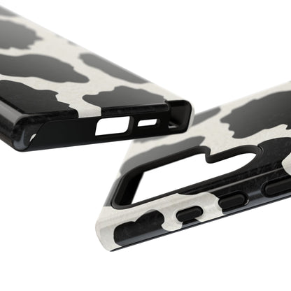 Black & White Cow Print Phone Case | Western Aesthetic iPhone & Samsung Tough Case