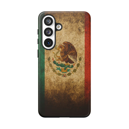 Vintage Mexico Flag Phone Case – Mexican Pride Grunge Flag Aesthetic Tough Case